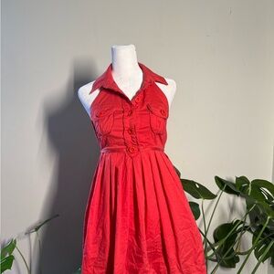 bebe Strapless Red Dress